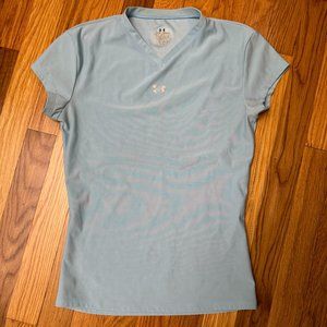 Under armour light blue v-neck shirt